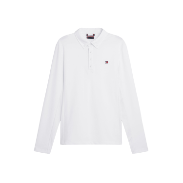 Tommy Hilfiger Equestrian Fresh Air Performance Herren-Turnierpolo mit langen Ärmeln Tommy Hilfiger Equestrian Fresh Air Performance Herren-Turnierpolo mit langen Ärmeln