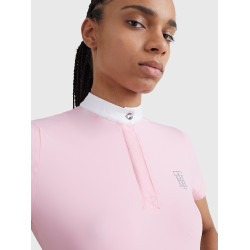Turnierpolo Tommy Hilfiger Equestrian Performance Strass kurzarm Damen Klassische Rose Turnierpolo Tommy Hilfiger Equestrian Performance Strass kurzarm Damen Klassische Rose