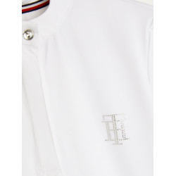 Turnierpolo Tommy Hilfiger Equestrian Performance Strass kurzarm Damen Weiß Weiß Turnierpolo Tommy Hilfiger Equestrian Performance Strass kurzarm Damen Weiß Weiß