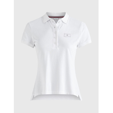 Polo Tommy Hilfiger Equestrian con pedrería de manga corta para mujer Weiß Wei&amp;amp;amp;amp;amp;szlig;