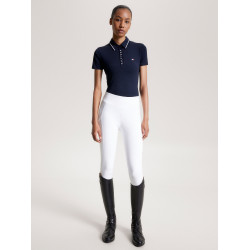 Tommy Hilfiger Equestrian Harlem Damen Poloshirt mit kurzen Ärmeln Marineblau