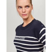 Tommy Hilfiger Equestrian Fairflied Damen-Marinière-Pullover Marineblau Tommy Hilfiger Equestrian Fairflied Damen-Marinière-Pullover Marineblau