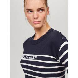 Tommy Hilfiger Equestrian Fairflied Damen-Marinière-Pullover Marineblau