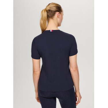 Tommy Hilfiger Equestrian Belmont T-Shirt mit kurzen Ärmeln und Strass für Damen Tommy Hilfiger Equestrian Belmont T-Shirt mit kurzen Ärmeln und Strass für Damen