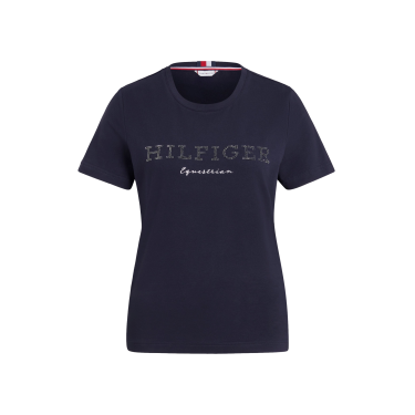 Tommy Hilfiger Equestrian Belmont T-Shirt mit kurzen Ärmeln und Strass für Damen Tommy Hilfiger Equestrian Belmont T-Shirt mit kurzen Ärmeln und Strass für Damen