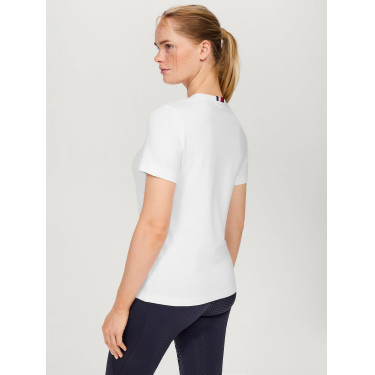Tommy Hilfiger Equestrian Belmont T-Shirt mit kurzen Ärmeln und Strass für Damen Weiß Tommy Hilfiger Equestrian Belmont T-Shirt mit kurzen Ärmeln und Strass für Damen Weiß
