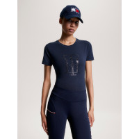T-Shirt Tommy Hilfiger Equestrian Manhattan Damen Kurzarm Marineblau