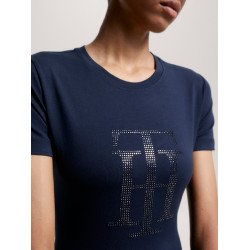 T-Shirt Tommy Hilfiger Equestrian Manhattan Damen Kurzarm Marineblau T-Shirt Tommy Hilfiger Equestrian Manhattan Damen Kurzarm Marineblau