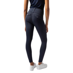Damen Hybrid Reitleggings Horze Anya Fullgrip Öffnung Marineblau