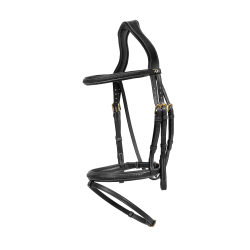 Bridon Dy'on D Collection kombiniertes geflochtenes Reithalfter Schwarz