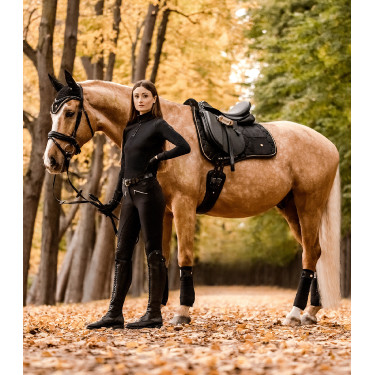 Waldhausen Fleecebandagen Modern Rosé Schwarz