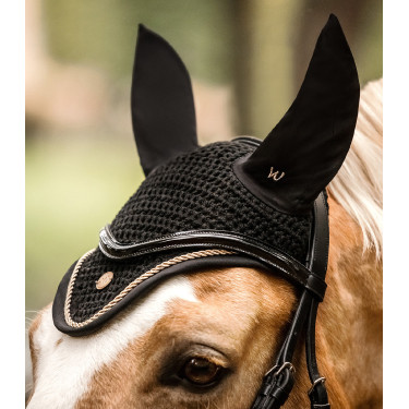 Waldhausen Ohrenhaube Modern Rosé Schwarz / Gold