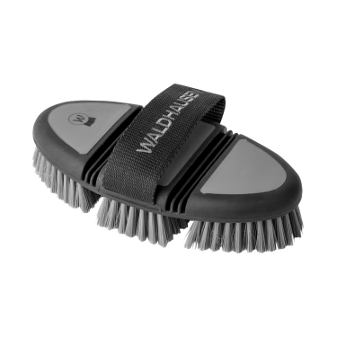 Flex-Striegelbürste Waldhausen mit weichen synthetischen Borsten Schwarz / Grau