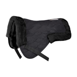 Waldhausen Sattelpad mit Kunstfell Schwarz / schwarz