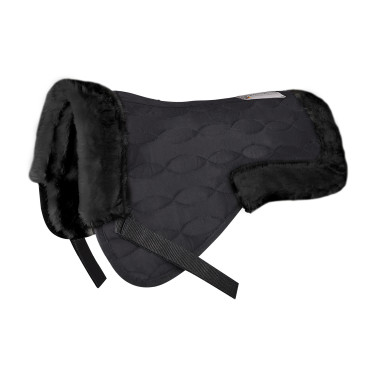 Waldhausen Sattelpad mit Kunstfell Schwarz / schwarz