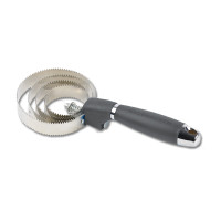 Runde Metallstriegel Waldhausen mit Gelgriff Schwarz