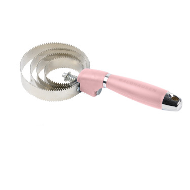 Runde Metallstriegel Waldhausen mit Gelgriff Linnea Rose Rosa