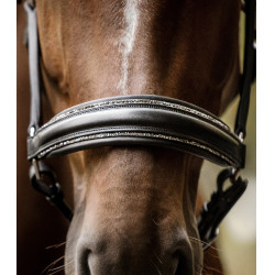 Licol Waldhausen S-Line en cuir Glamour Schwarz