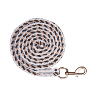 Longe Waldhausen Shine Karabinerhaken Schwarz / Weiß / Roségold