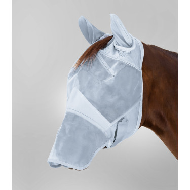 Waldhausen Premium Fliegenmaske mit Ohr- und Nasenschutz Silbergrau