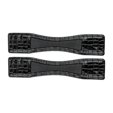 Protection d'éperons Waldhausen cuir verni la paire Schwarzes Leder