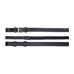 Rênes cuir caoutchouc Waldhausen sans barrettes Schwarz