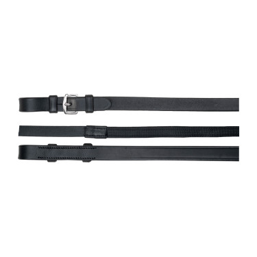 Rênes cuir caoutchouc Waldhausen sans barrettes Schwarz