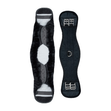 Sangle courte Waldhausen peau d'agneau Schwarz / schwarz