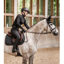 Swing-Reithelm H24 Lady Shine Schwarz glänzend, matt