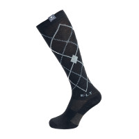 ELT Argyle Reitsocken Schwarz / Steinblau