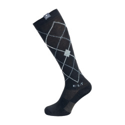 ELT Argyle Reitsocken Schwarz / Steinblau