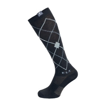 ELT Argyle Reitsocken Schwarz / Steinblau