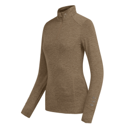 Funktionsshirt mit Reißverschluss ELT Milano Cappuccino-Mischung Braun