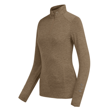 Funktionsshirt mit Reißverschluss ELT Milano Cappuccino-Mischung Braun