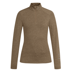 Funktionsshirt mit Reißverschluss ELT Milano Cappuccino-Mischung Braun