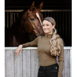 Funktionsshirt mit Reißverschluss ELT Milano Cappuccino-Mischung Braun