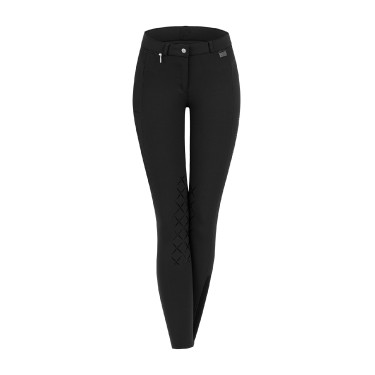 Reithose ELT Micro Grip Kniebesatz Schwarz