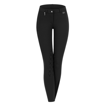 Reithose ELT Micro Grip Kniebesatz Schwarz