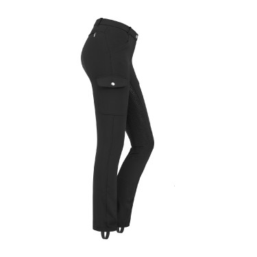 ELT Reithose Micro Jodhpur Cargo Silikon Schwarz