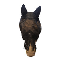 Klassische Fliegenmaske mit Ohren & Nasenfransen Kentucky Schwarz