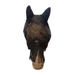 Klassische Fliegenmaske mit Ohren & Nasenfransen Kentucky Schwarz