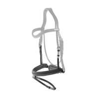 Geflochtenes Kombiniertes Reithalfter mit Pull Pack Dy'on New English Collection Schwarz