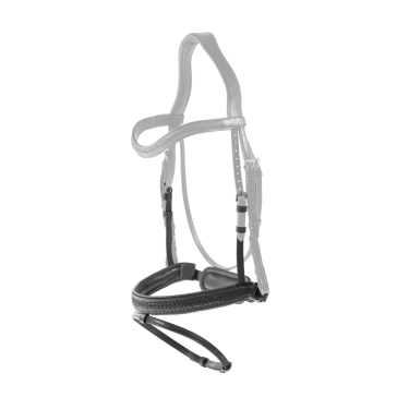 Geflochtenes Kombiniertes Reithalfter mit Pull Pack Dy'on New English Collection Schwarz