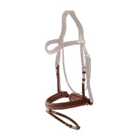 Geflochtenes Kombiniertes Reithalfter mit Pull Pack Dy'on New English Collection Braun