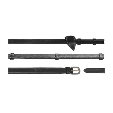 Lederzügel mit Griffen Working by Dy'on Schwarz