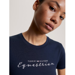 Grafik-T-Shirt Tommy Hilfiger Equestrian Brooflyn Damen Kurzarm Wüstenhimmel Blau
