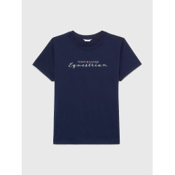 Grafik-T-Shirt Tommy Hilfiger Equestrian Brooflyn Damen Kurzarm Wüstenhimmel Blau