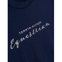 Grafik-T-Shirt Tommy Hilfiger Equestrian Brooflyn Damen Kurzarm Wüstenhimmel Blau