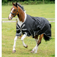 Horseware Amigo 1200D XL Turnout 150g Decke Schwarz / Titan Grau / Silber