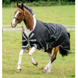 Horseware Amigo 1200D XL Turnout 150g Decke Schwarz / Titan Grau / Silber